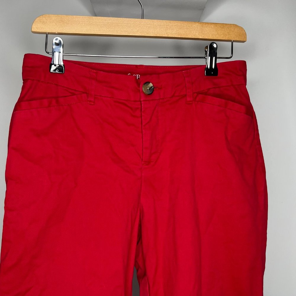 Croft & Barrow women's red stretch capri pants - Picture 2 of 4